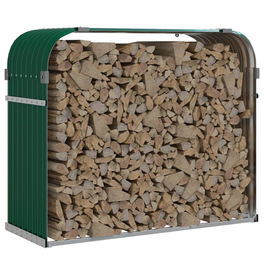 Haardhoutopslag Gegalvaniseerd Staal 120 x 45 x 100 cm Groen