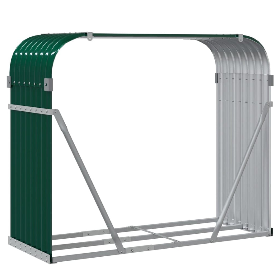 Haardhoutopslag Gegalvaniseerd Staal 120 x 45 x 100 cm Groen