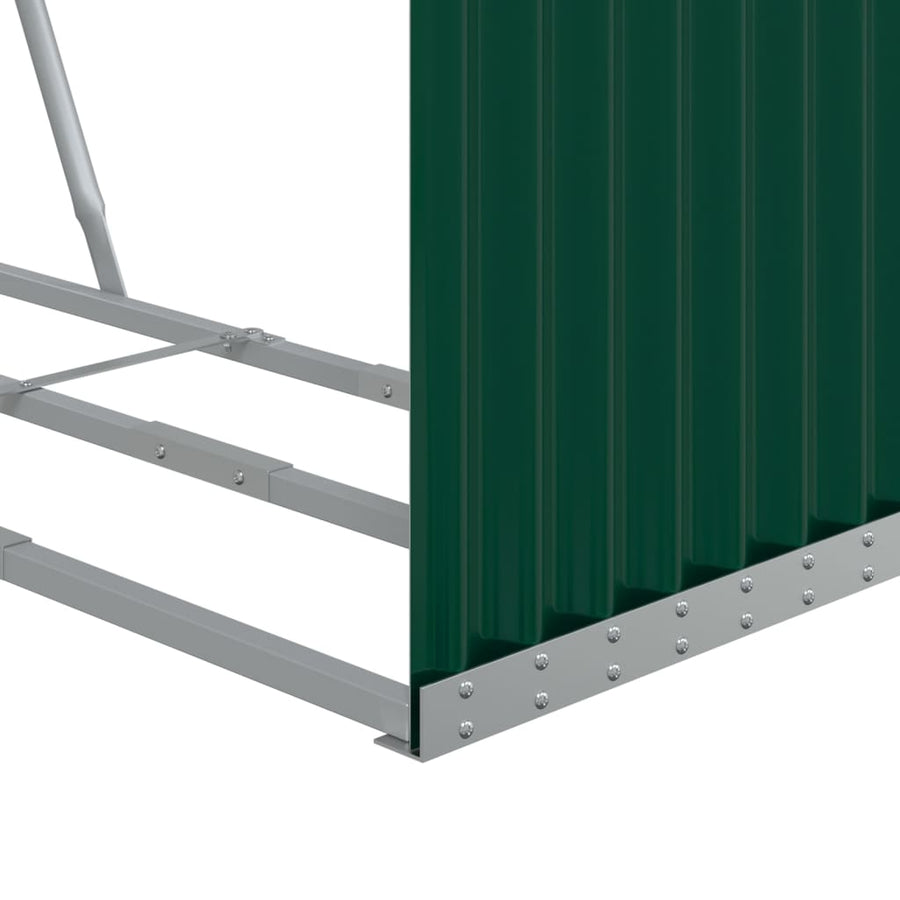 Haardhoutopslag Gegalvaniseerd Staal 120 x 45 x 100 cm Groen