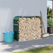 Log storage 120x45x100 cm galvanized steel green