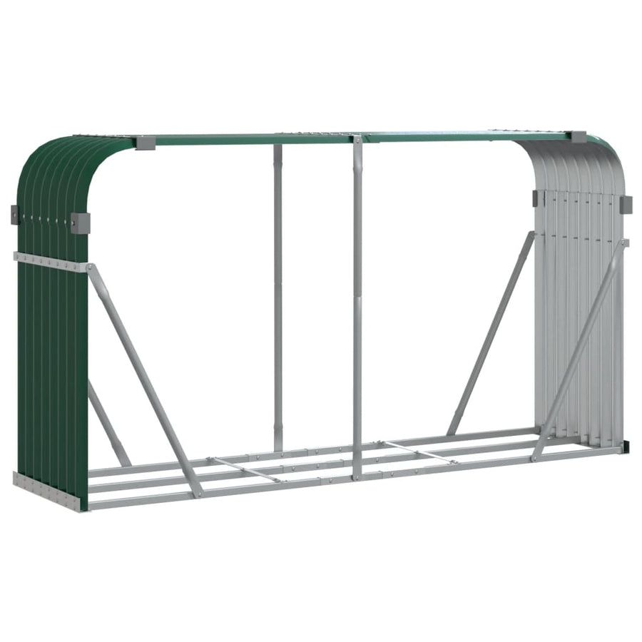 Haardhoutopslag Gegalvaniseerd Staal 180 x 45 x 100 cm Groen