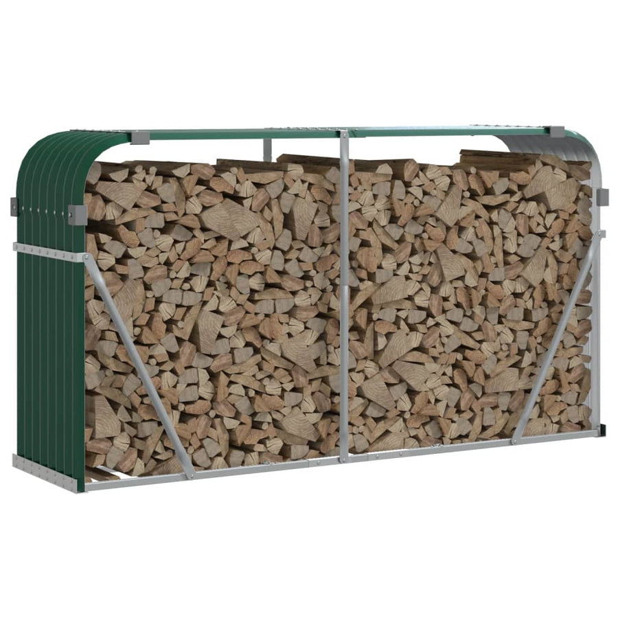 Haardhoutopslag Gegalvaniseerd Staal 180 x 45 x 100 cm Groen