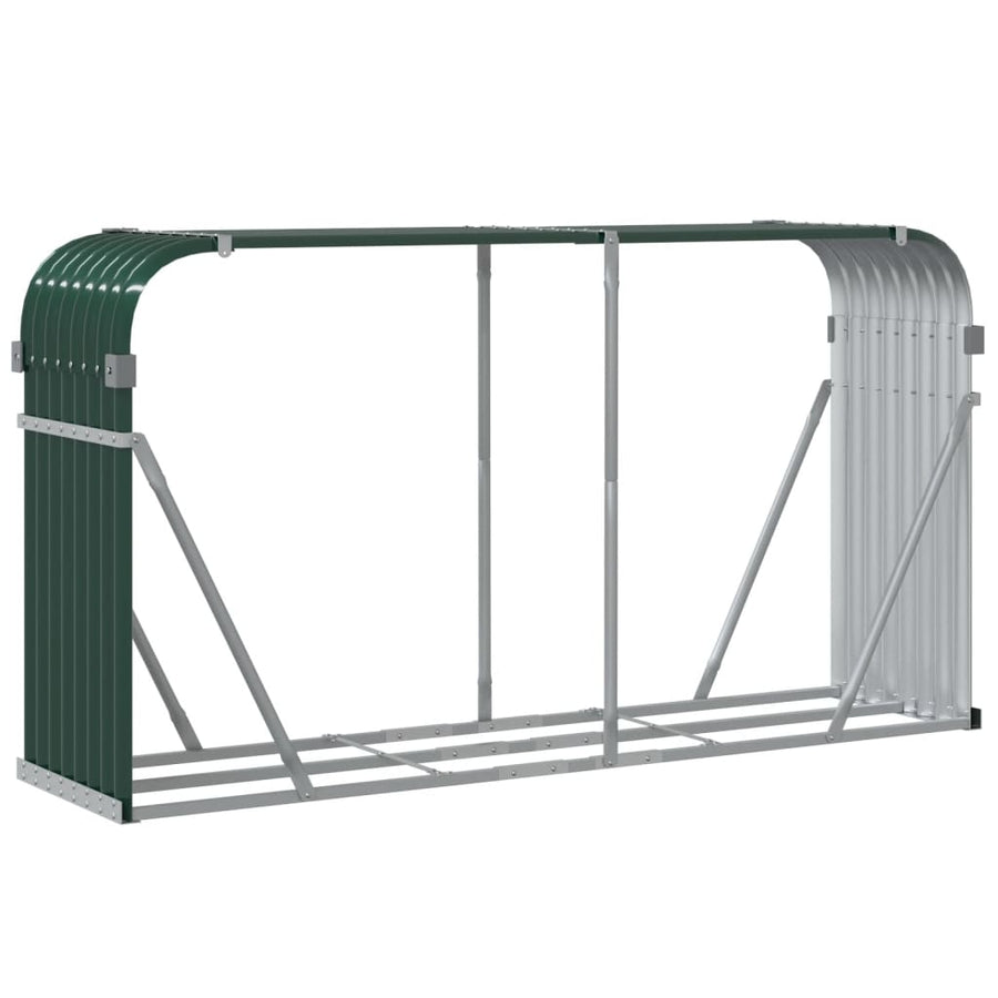 Haardhoutopslag Gegalvaniseerd Staal 180 x 45 x 100 cm Groen