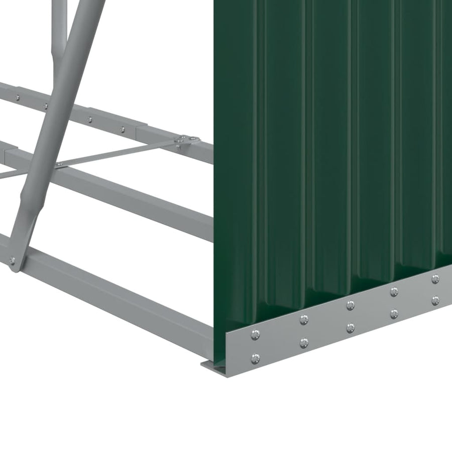 Haardhoutopslag Gegalvaniseerd Staal 180 x 45 x 100 cm Groen
