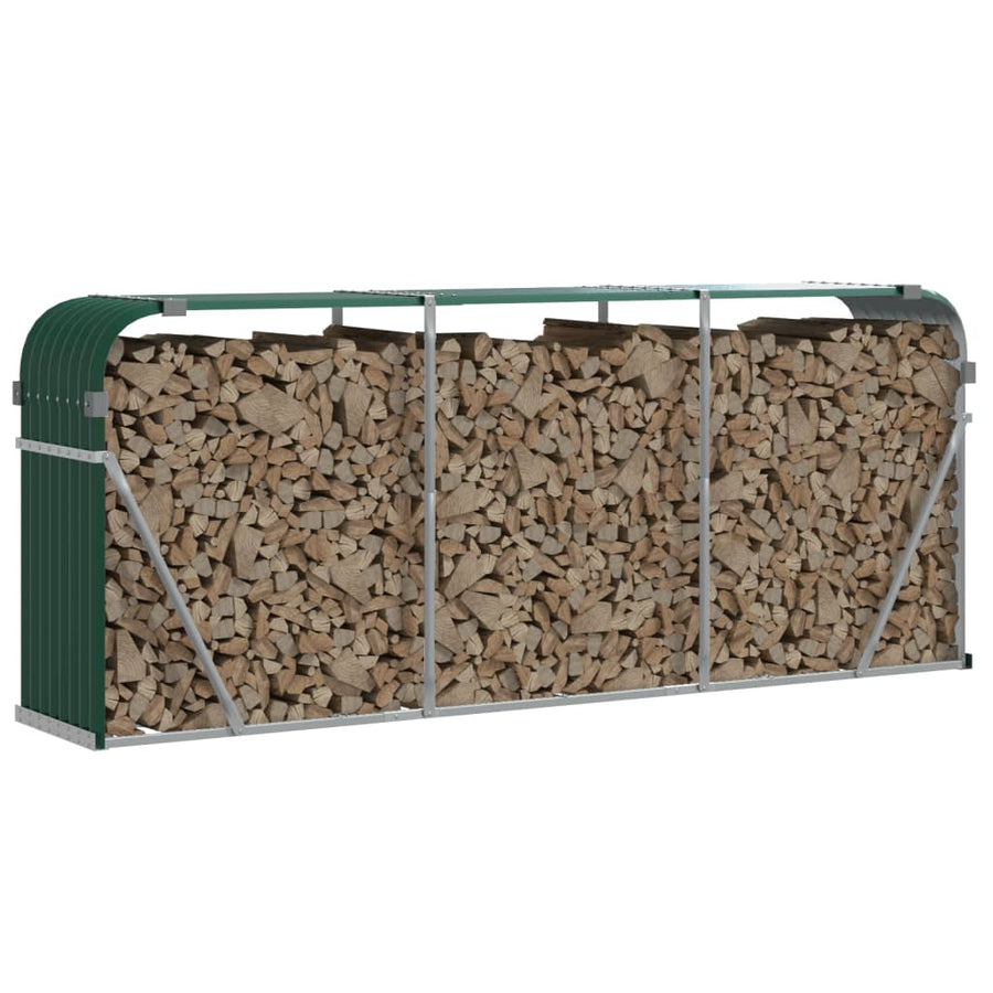 Haardhoutopslag Gegalvaniseerd Staal 234 x 45 x 100 cm Groen