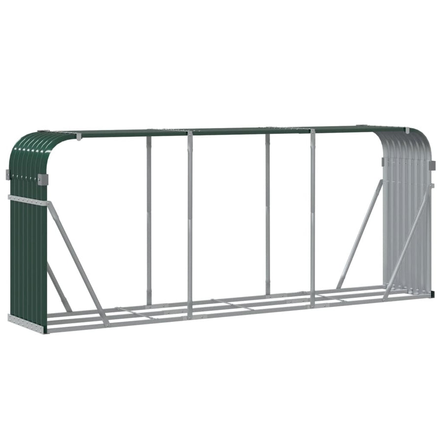 Haardhoutopslag Gegalvaniseerd Staal 234 x 45 x 100 cm Groen