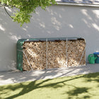 Haardhoutopslag 234x45x100 cm gegalvaniseerd staal groen