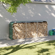 Firewood rack 234x45x100 cm galvanized steel green