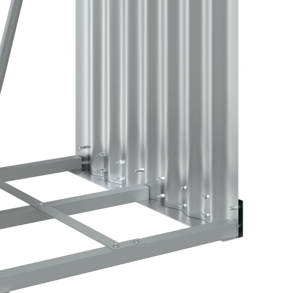 Haardhoutopslag Gegalvaniseerd Staal 40 x 45 x 100 cm Lichtgrijs