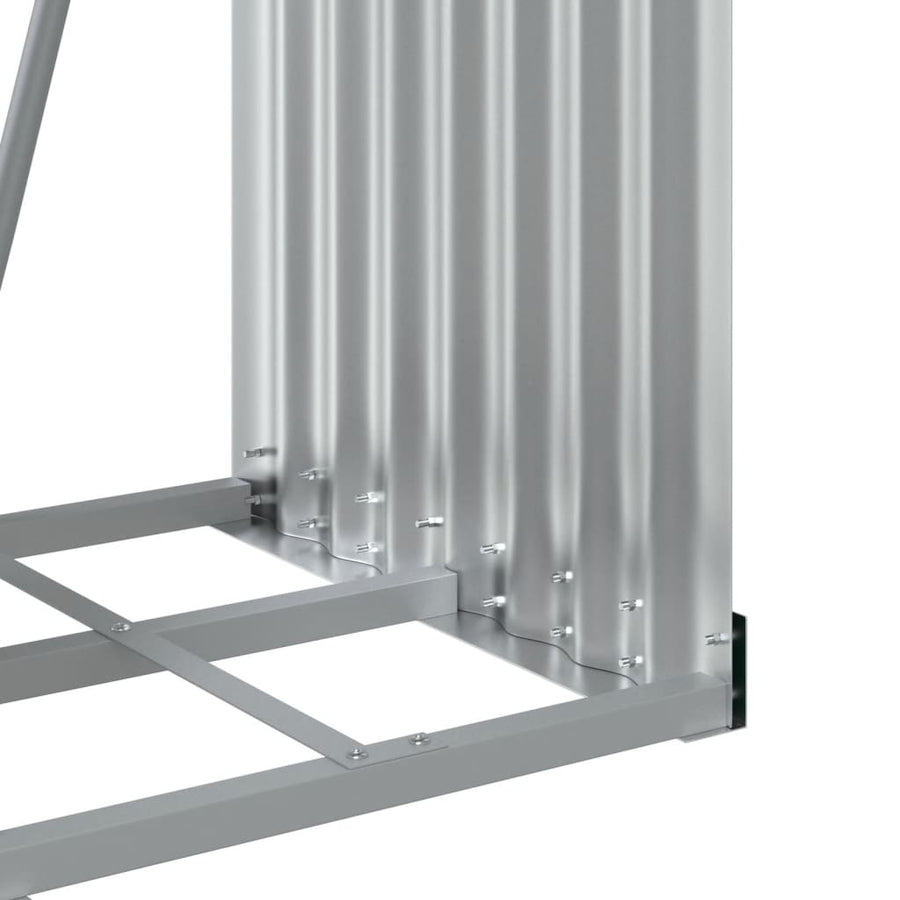 Haardhoutopslag Gegalvaniseerd Staal 40 x 45 x 100 cm Lichtgrijs