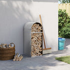 Haardhoutopslag 40x45x100 cm gegalvaniseerd staal lichtgrijs