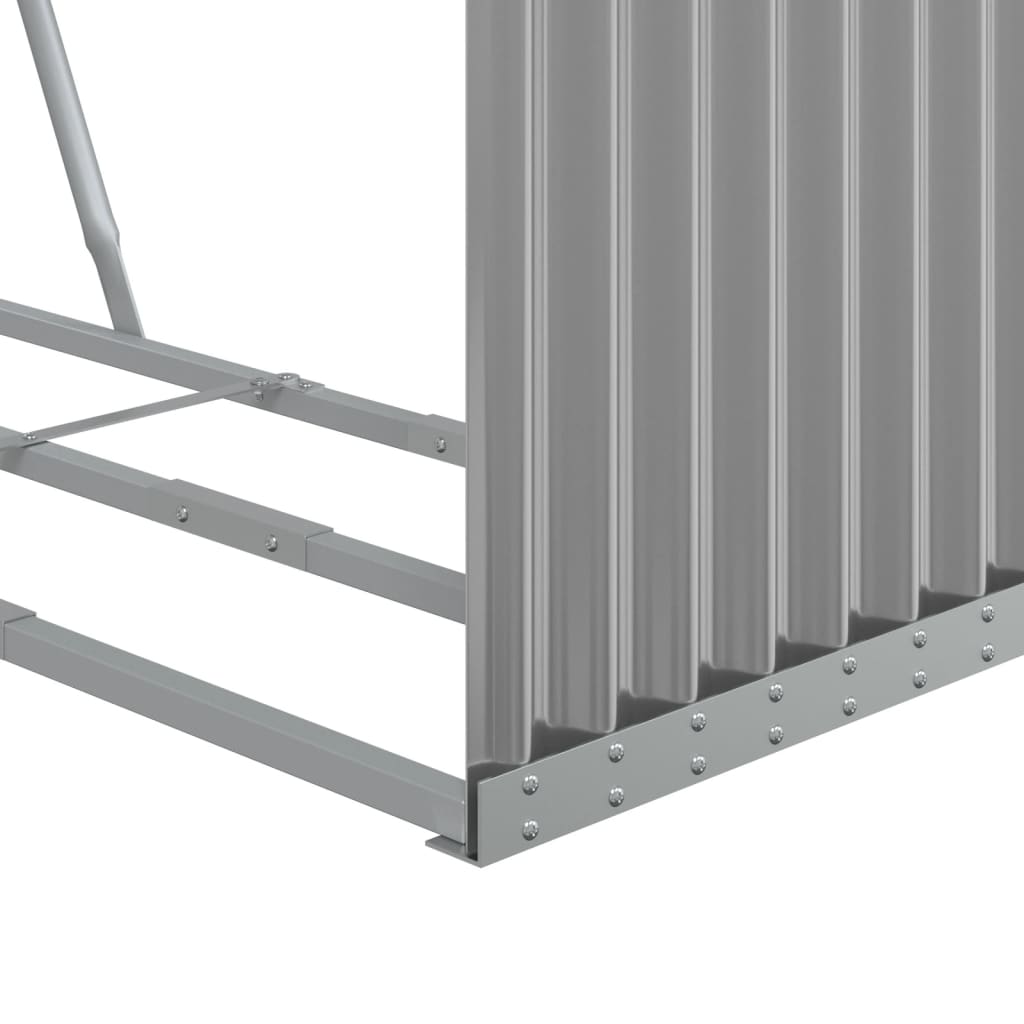 Haardhoutopslag 120x45x140 cm gegalvaniseerd staal lichtgrijs