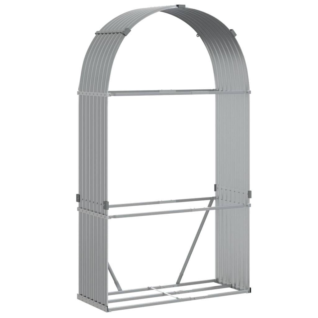 Haardhoutopslag Gegalvaniseerd Staal 120 x 45 x 210 cm Lichtgrijs