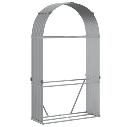 Haardhoutopslag Gegalvaniseerd Staal 120 x 45 x 210 cm Lichtgrijs