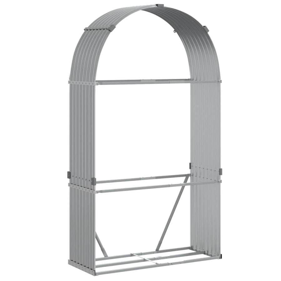 Haardhoutopslag Gegalvaniseerd Staal 120 x 45 x 210 cm Lichtgrijs