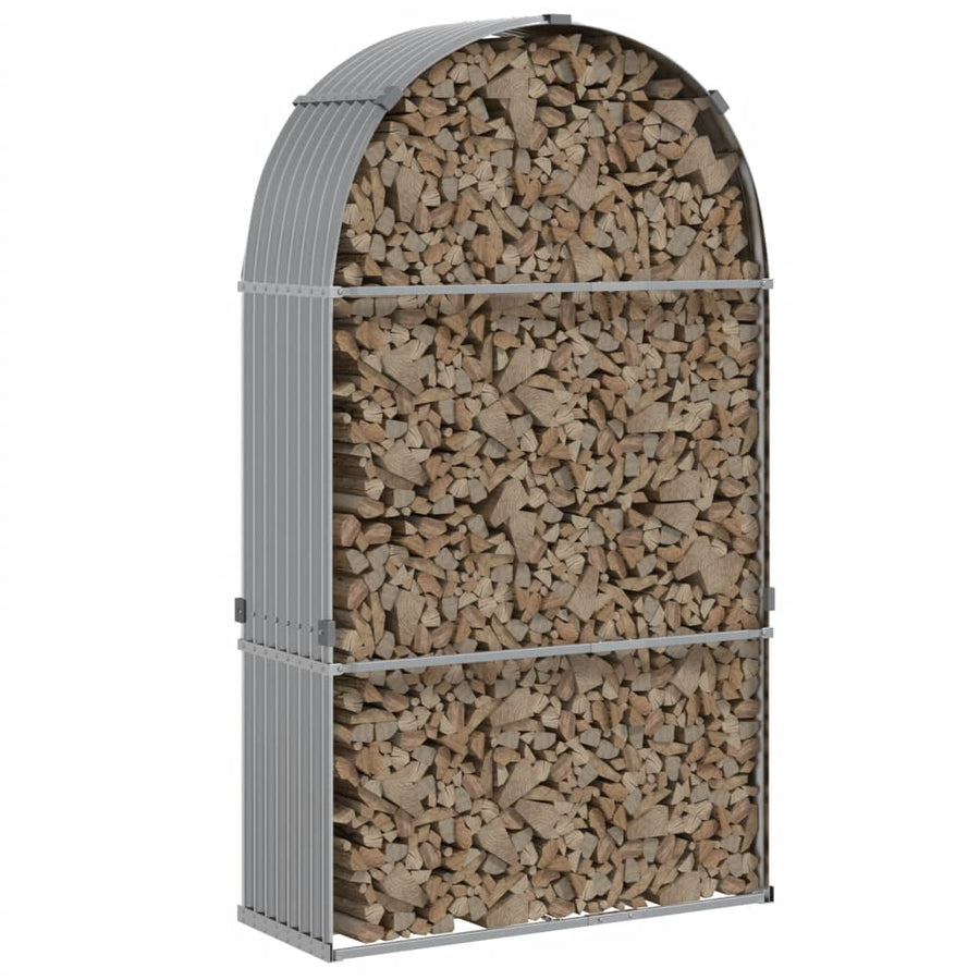 Haardhoutopslag Gegalvaniseerd Staal 120 x 45 x 210 cm Lichtgrijs