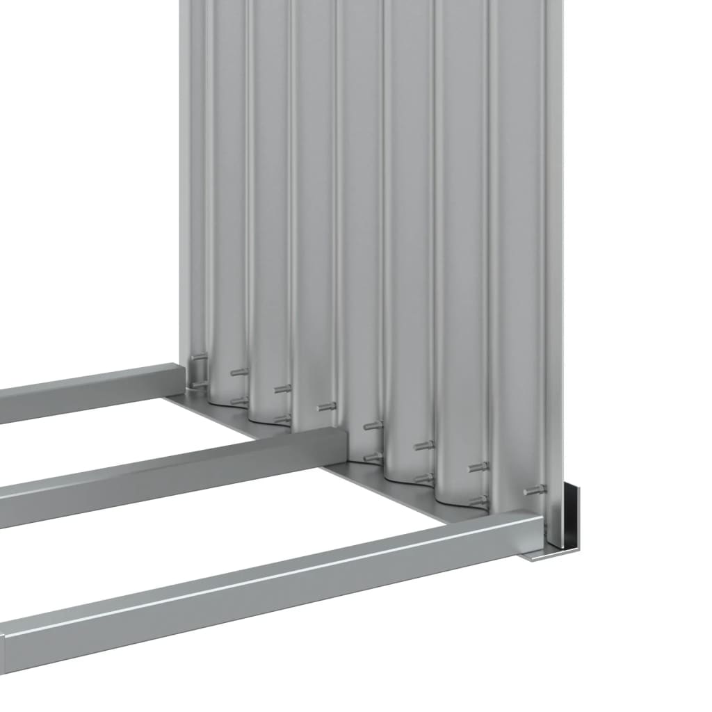 Haardhoutopslag Gegalvaniseerd Staal 120 x 45 x 210 cm Lichtgrijs