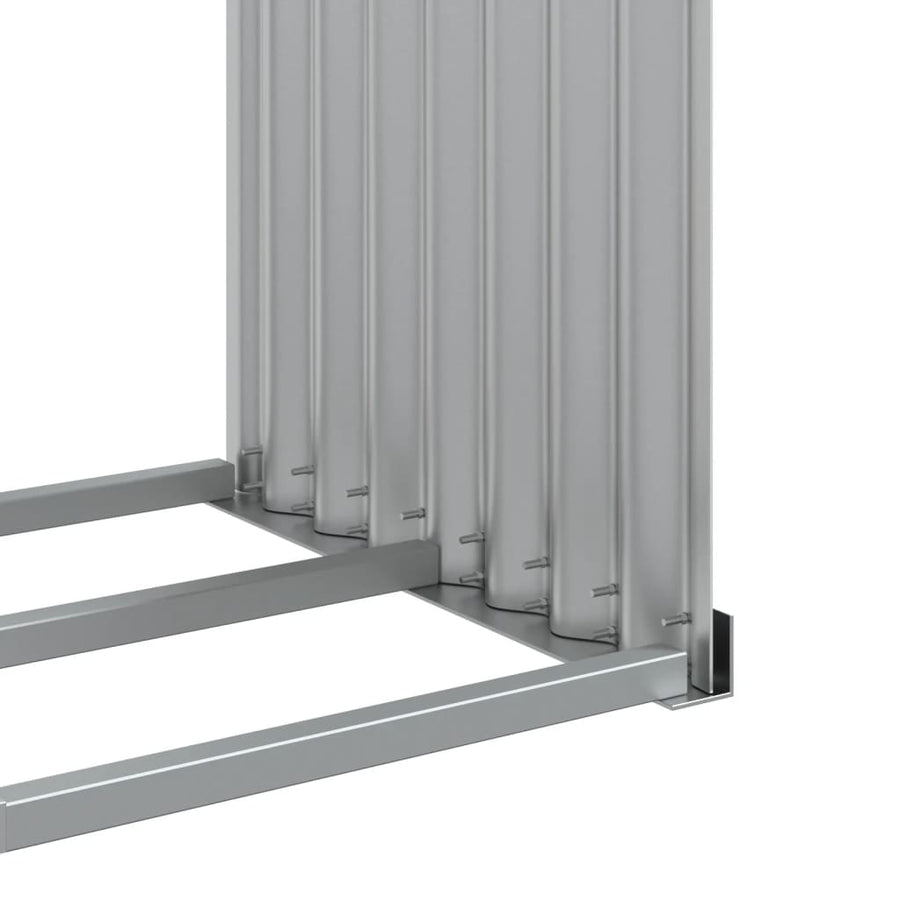 Haardhoutopslag Gegalvaniseerd Staal 120 x 45 x 210 cm Lichtgrijs