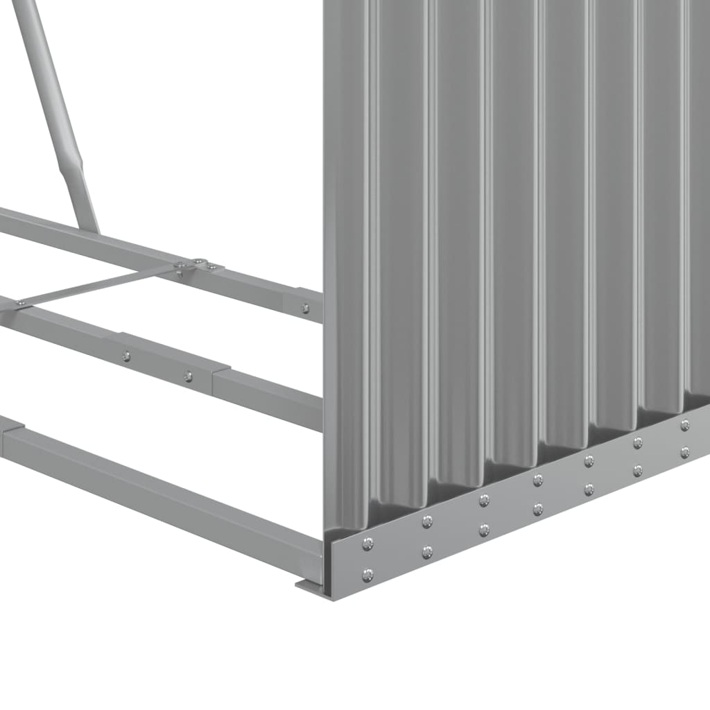 Haardhoutopslag Gegalvaniseerd Staal 120 x 45 x 210 cm Lichtgrijs