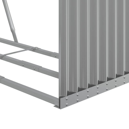 Haardhoutopslag Gegalvaniseerd Staal 120 x 45 x 210 cm Lichtgrijs