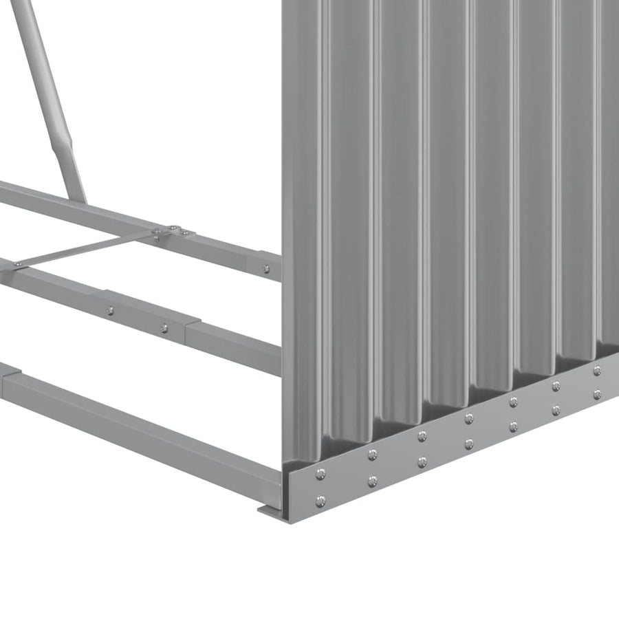 Haardhoutopslag Gegalvaniseerd Staal 120 x 45 x 210 cm Lichtgrijs