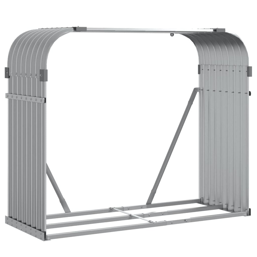 Haardhoutopslag Gegalvaniseerd Staal 120 x 45 x 100 cm Lichtgrijs