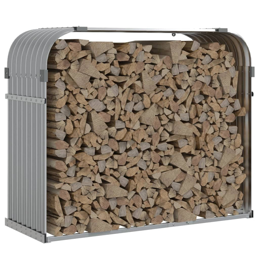 Haardhoutopslag Gegalvaniseerd Staal 120 x 45 x 100 cm Lichtgrijs