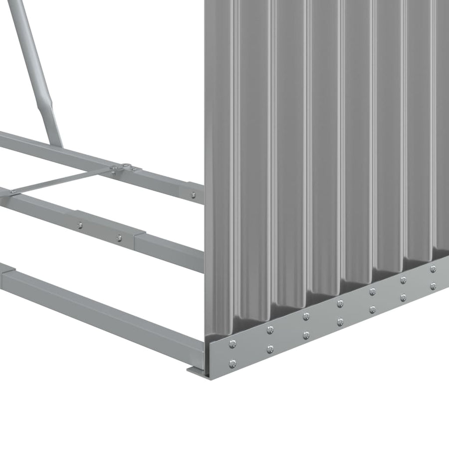 Haardhoutopslag Gegalvaniseerd Staal 120 x 45 x 100 cm Lichtgrijs
