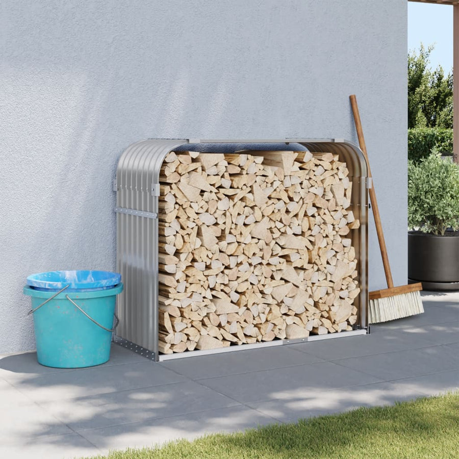 Haardhoutopslag Gegalvaniseerd Staal 120 x 45 x 100 cm Lichtgrijs