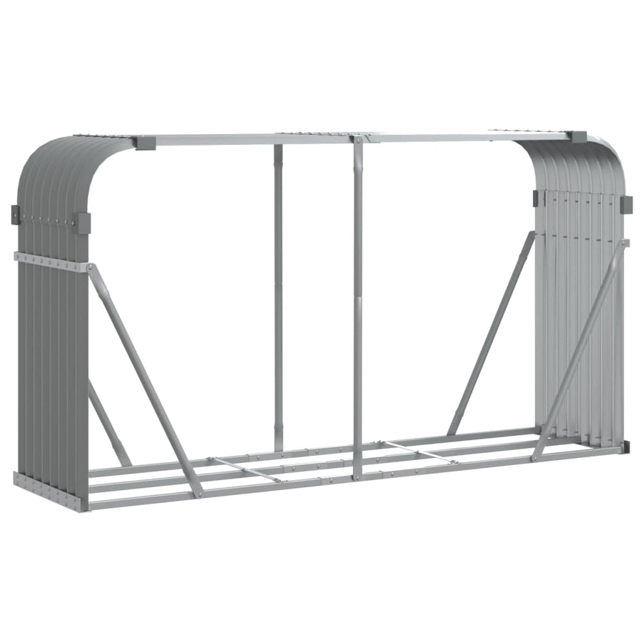 Haardhoutopslag Gegalvaniseerd Staal 180 x 45 x 100 cm Lichtgrijs