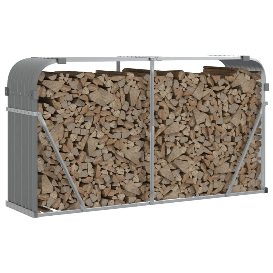 Haardhoutopslag Gegalvaniseerd Staal 180 x 45 x 100 cm Lichtgrijs