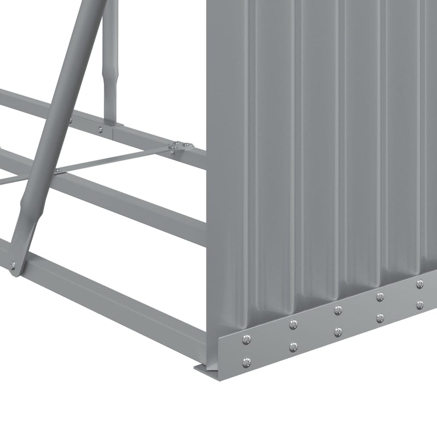 Haardhoutopslag Gegalvaniseerd Staal 180 x 45 x 100 cm Lichtgrijs
