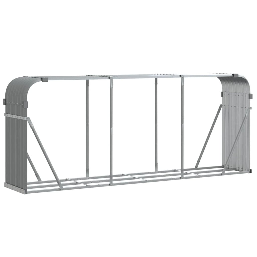 Haardhoutopslag Gegalvaniseerd Staal 234 x 45 x 100 cm Lichtgrijs