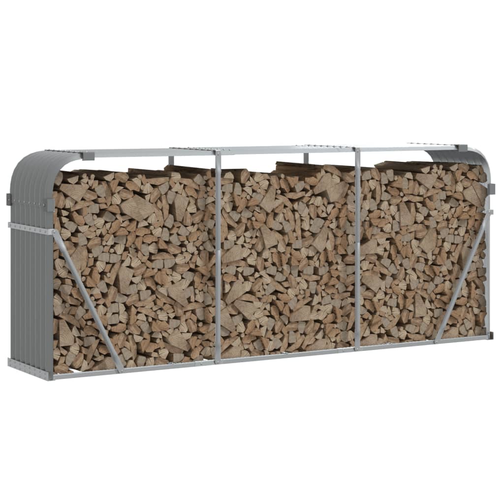 Haardhoutopslag Gegalvaniseerd Staal 234 x 45 x 100 cm Lichtgrijs