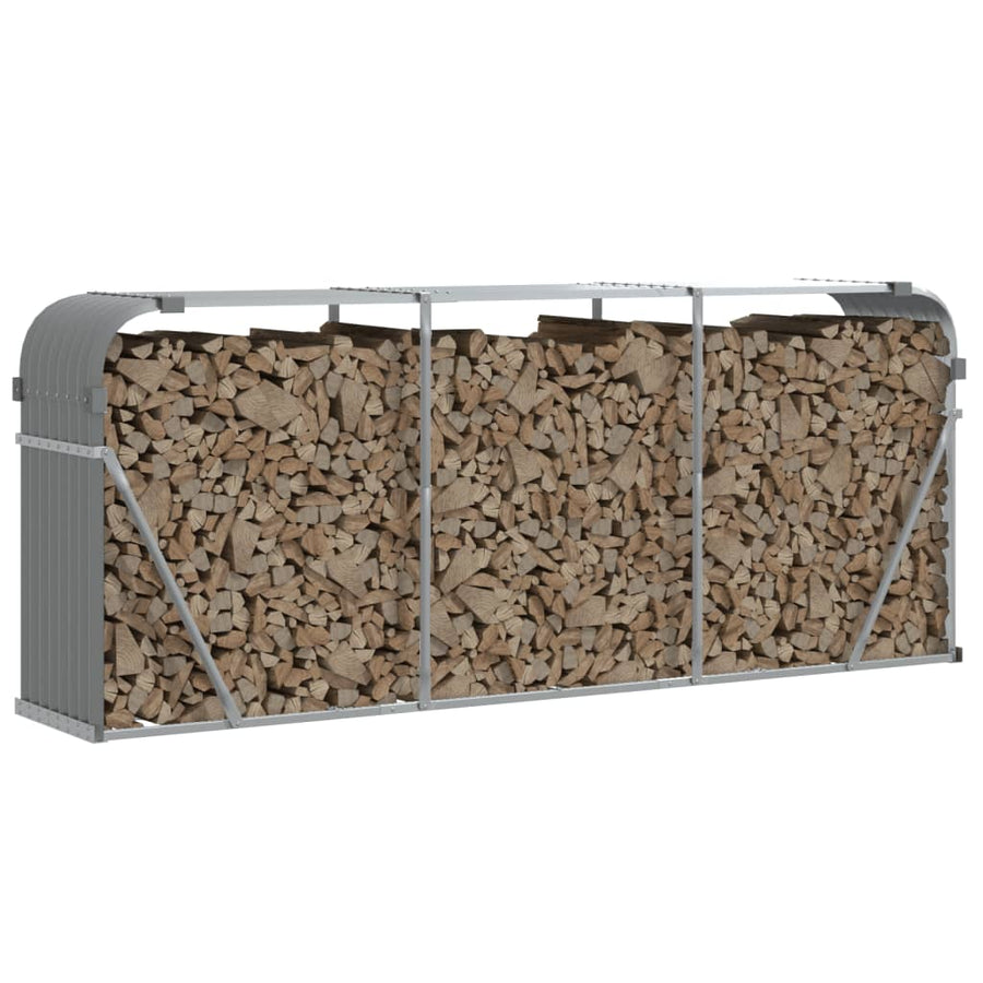 Haardhoutopslag Gegalvaniseerd Staal 234 x 45 x 100 cm Lichtgrijs