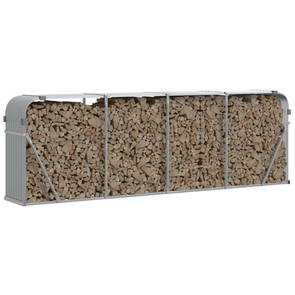 Haardhoutopslag Gegalvaniseerd Staal 300 x 45 x 100 cm Lichtgrijs