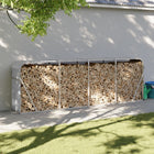 Log rack light grey 300x45x100 cm galvanized steel