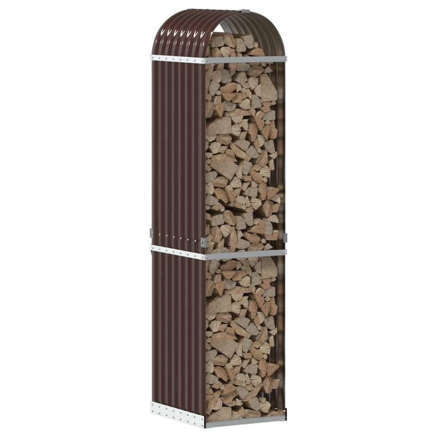 Haardhoutopslag Gegalvaniseerd Staal 40 x 45 x 170 cm Bruin