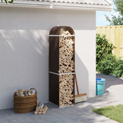 Firewood rack 40x45x170 cm galvanized steel brown