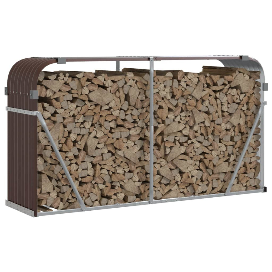 Haardhoutopslag Gegalvaniseerd Staal 180 x 45 x 100 cm Bruin
