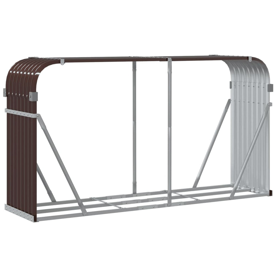 Haardhoutopslag Gegalvaniseerd Staal 180 x 45 x 100 cm Bruin