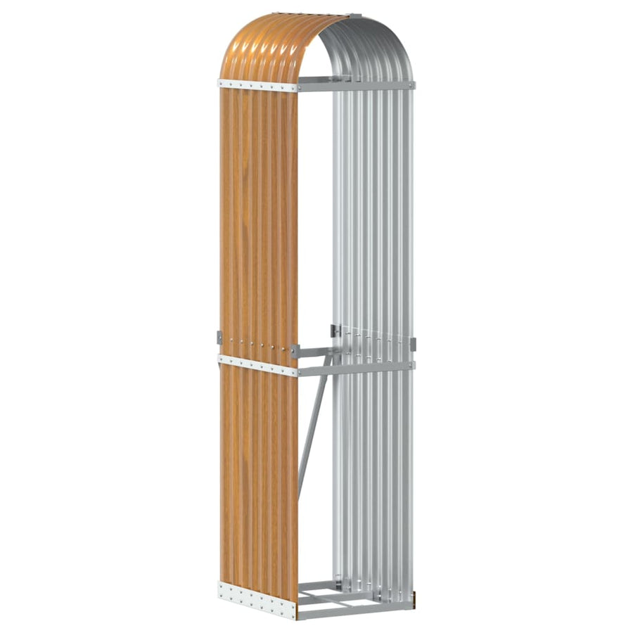 Haardhoutopslag Gegalvaniseerd Staal 40 x 45 x 170 cm Lichtbruin