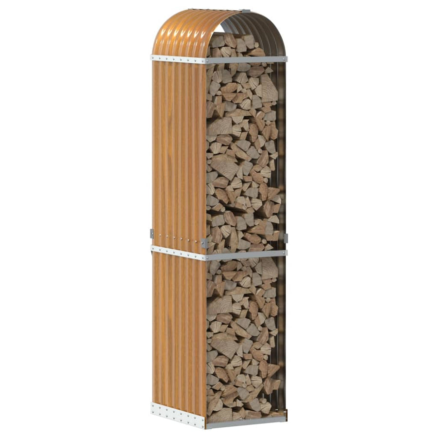 Haardhoutopslag Gegalvaniseerd Staal 40 x 45 x 170 cm Lichtbruin