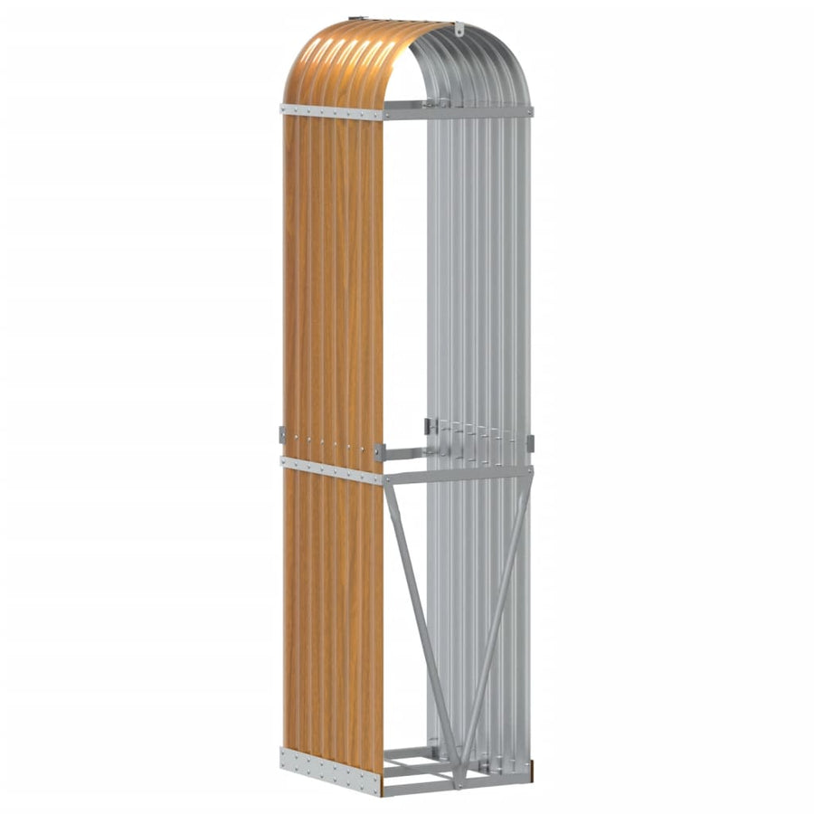 Haardhoutopslag Gegalvaniseerd Staal 40 x 45 x 170 cm Lichtbruin