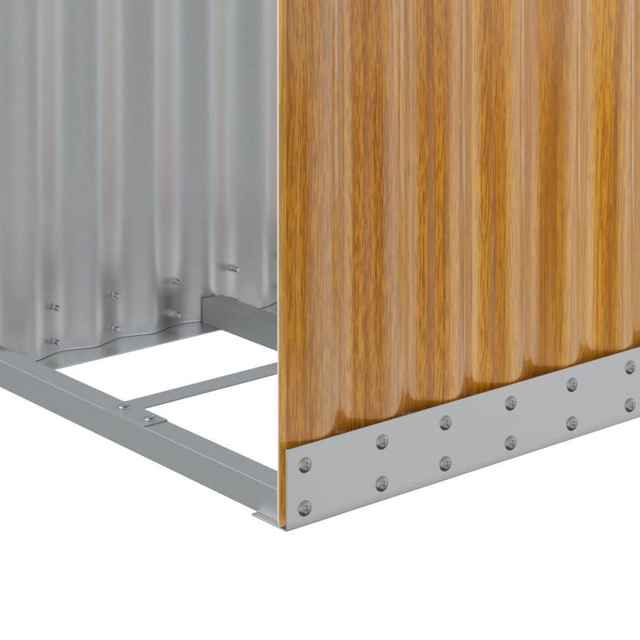 Haardhoutopslag Gegalvaniseerd Staal 40 x 45 x 170 cm Lichtbruin