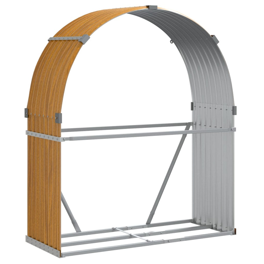 Haardhoutopslag Gegalvaniseerd Staal 120 x 45 x 140 cm Lichtbruin