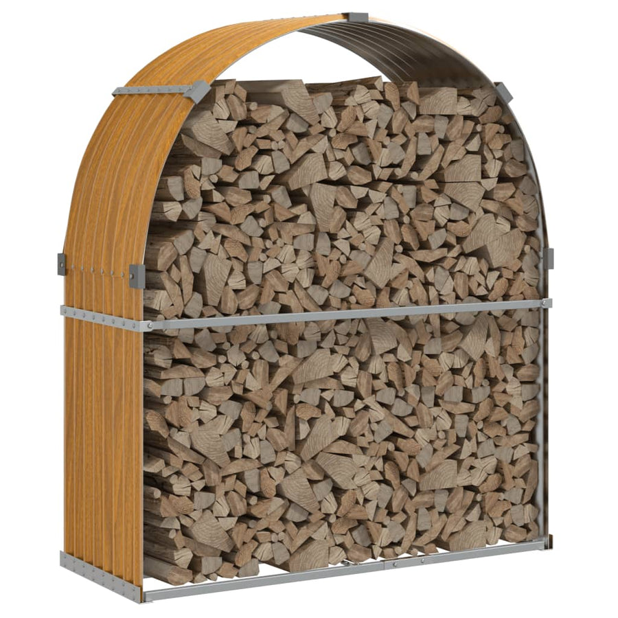Haardhoutopslag Gegalvaniseerd Staal 120 x 45 x 140 cm Lichtbruin
