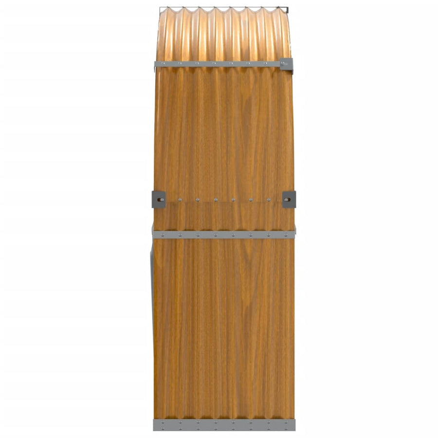 Haardhoutopslag Gegalvaniseerd Staal 120 x 45 x 140 cm Lichtbruin