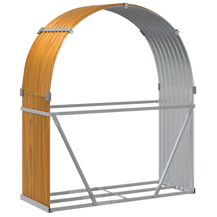 Haardhoutopslag Gegalvaniseerd Staal 120 x 45 x 140 cm Lichtbruin