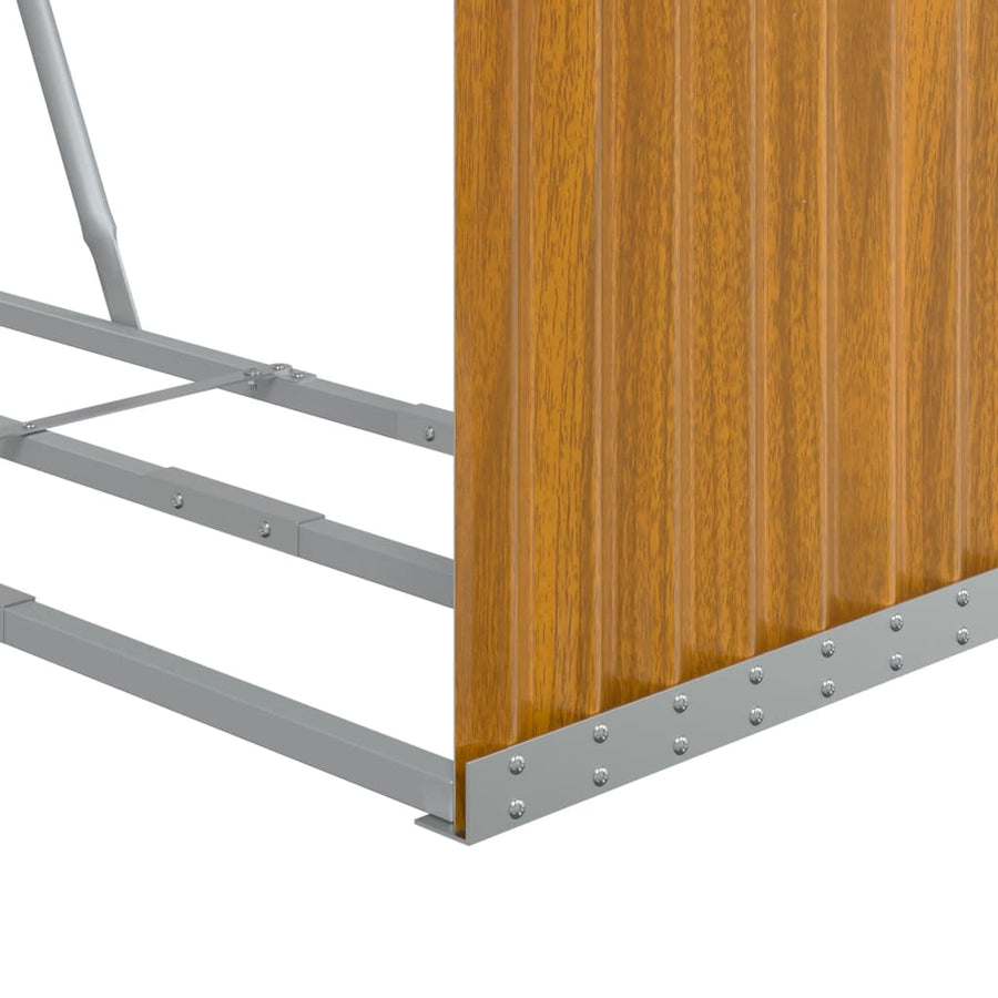 Haardhoutopslag Gegalvaniseerd Staal 120 x 45 x 140 cm Lichtbruin